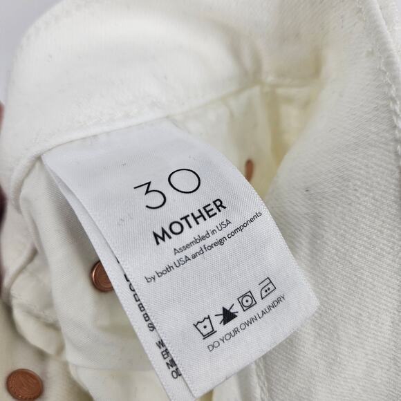 Mother The Tripper Ankle Fray White Ripped Knee Raw Hem Button Fly NWT Size 30 - Picture 9 of 10